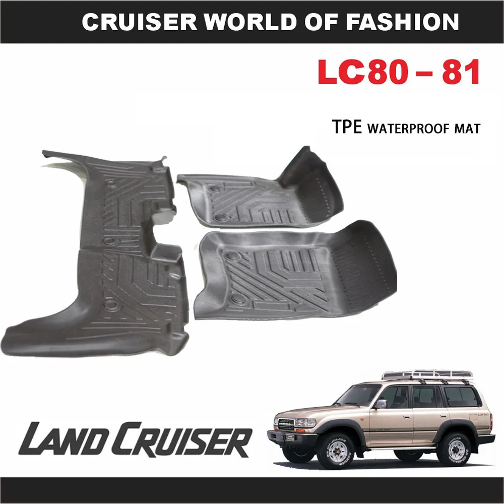 Waterproof Floor Mat For Toyota LC80 81 Land Cruiser Carpets TPE
