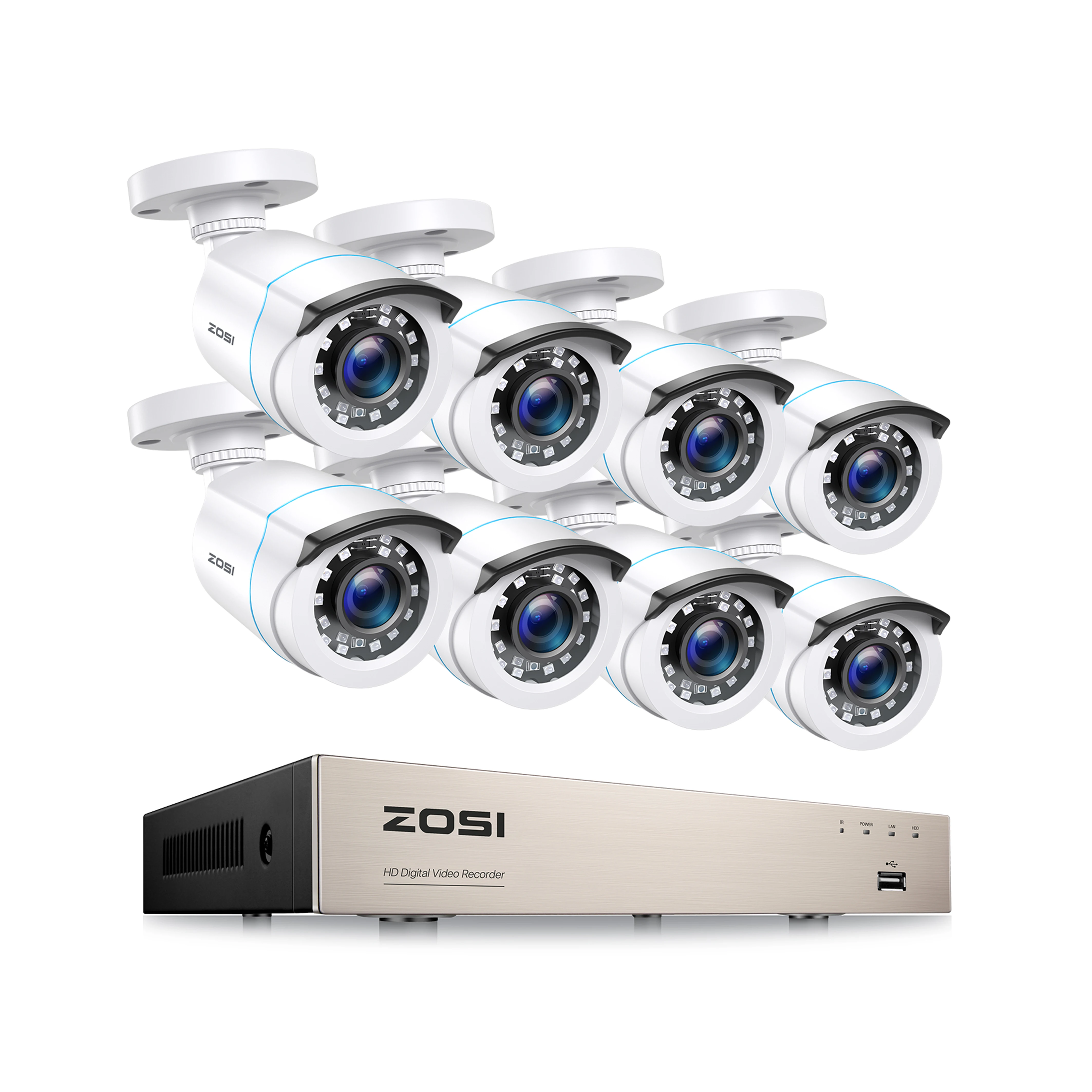 8CH DVR with 8 Cams