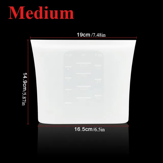 1/2/3/4 pièces sac de conservation de la fraîcheur en Silicone sac scellé sac alimentaire domestique de qualité alimentaire réfrigérateur stockage sac alimentaire auto-scellé 3