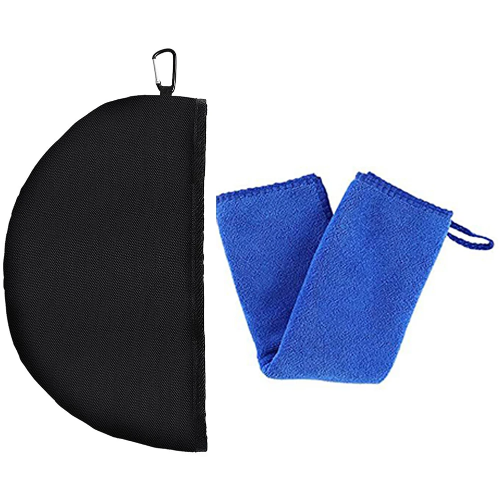 Disc Golf Cleaning Towel Case with Metal Clip and Microfiber Cloth Disc Golf Cleaning Tool Towel Case Cover