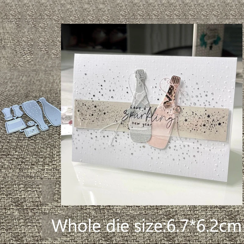 Xldesign Craft Metal Stencil Mold Cutting Die Prosecco Bottle Decoration Scrapbook Fustellato Album Paper Card Craft Goffratura