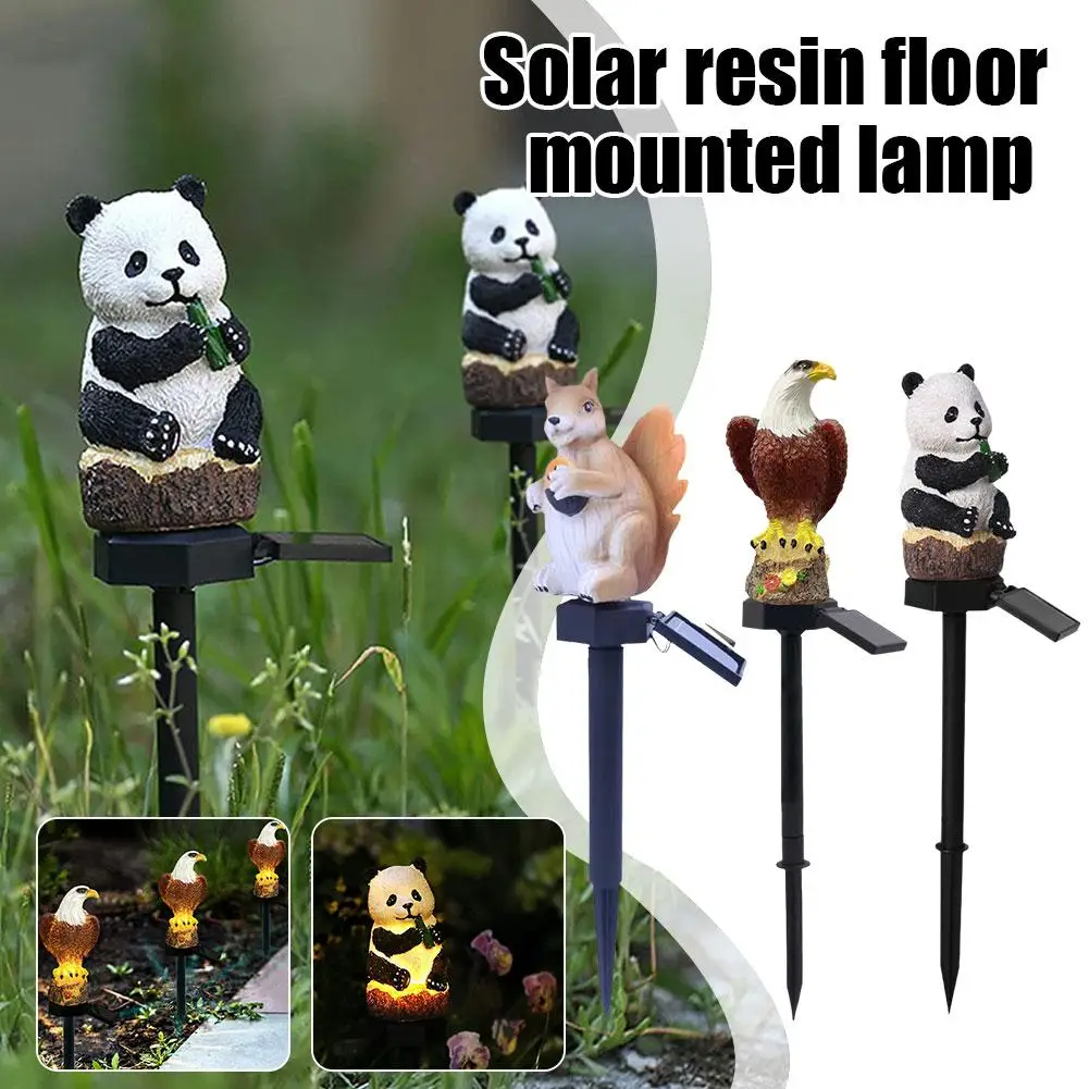 

Solar Resin Panda LED Light Outdoor Rainproof Ground Light Light Decorative Courtyard Lawn Plug Landscape K3I3