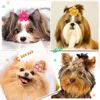 10PCS Solid Color Pet Dog Bows Puppy Flower Hair Bows Rubber Bands for Dogs Cute Cat Dog Bows Hairwear Dog Hair Accessories 2