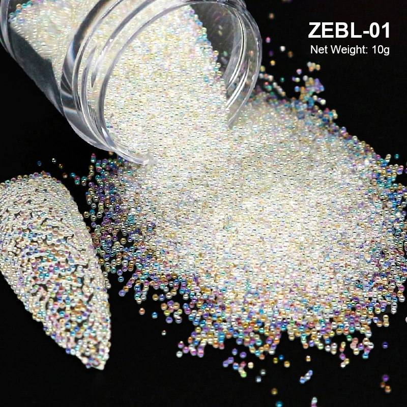 Kristall Winzige Glaskugeln Strasssteine Für Maniküre Mikroperle Kaviar Perlen Nail Art Dekorationen DIY Charms 3D Nägel Zubehör – Detail 4