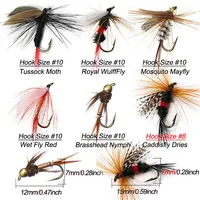 6Pcs Fly Fishing Lure Insects Different Mixed Styles Flies Fishing For Trout Nymph Dry Flies 2