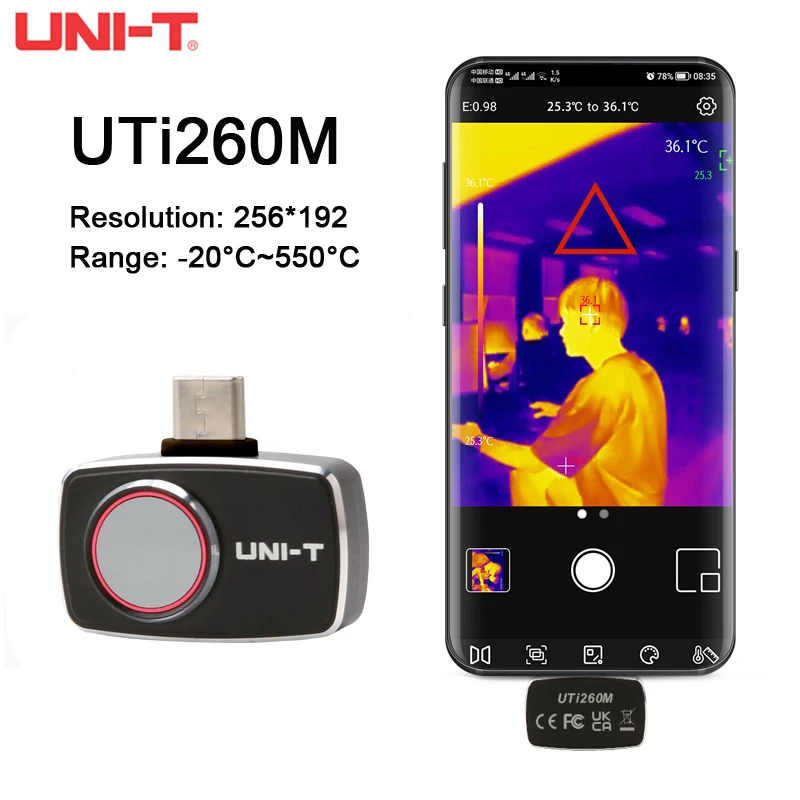 

UTi260M Mobile Phone Infrared Imaging Camera for PCB Electronic Module Temperature Tool Camera for Android Type-C Thermal Imager