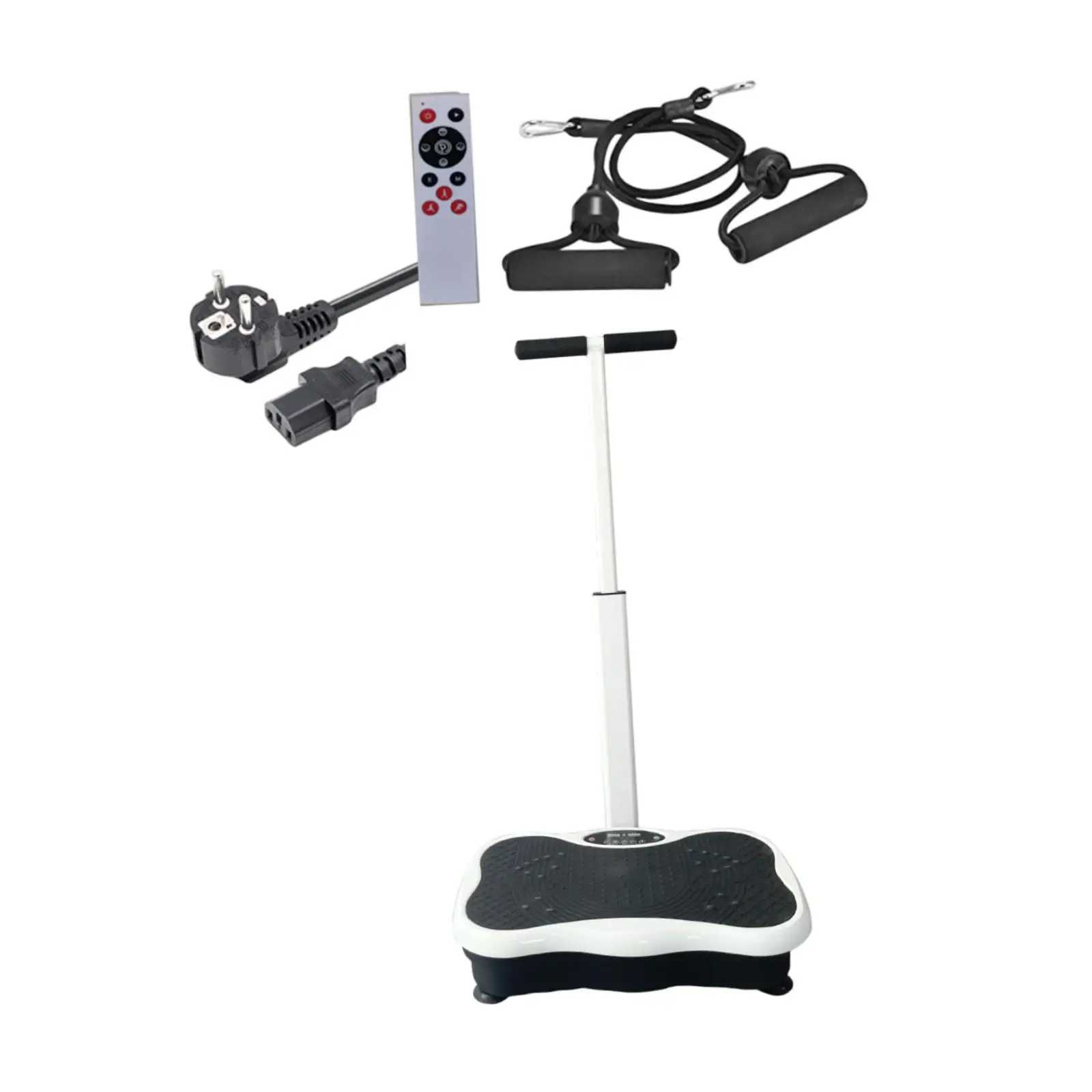 Vibration Plate Exercise Machine with Handles with Resistance Rope Shaking Board Vibrate Stand Fitness Trainer Full Body Workout