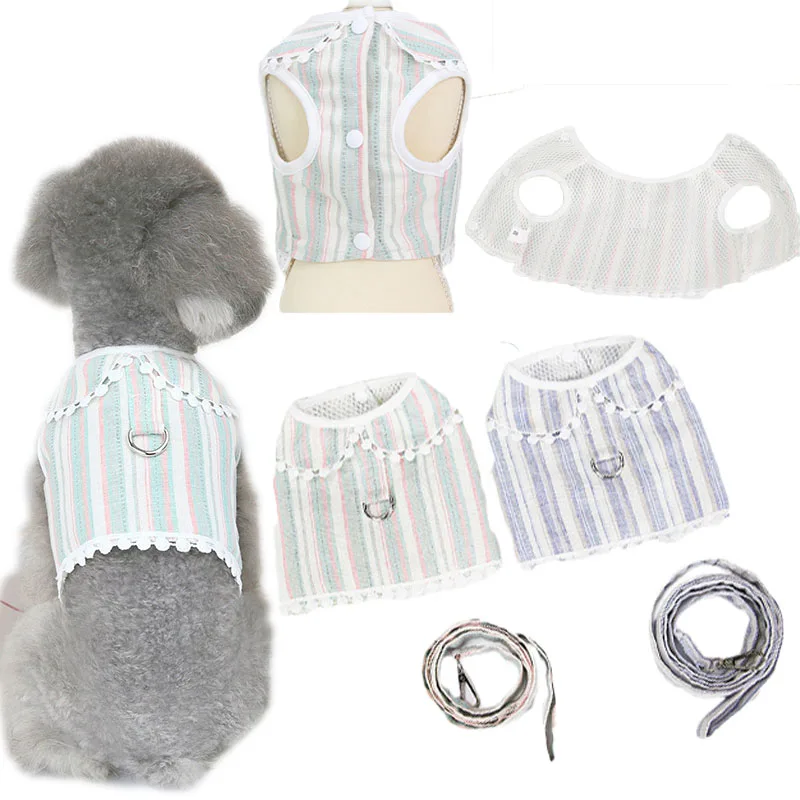 

Mesh Puppy Harnesses Vest Leash Set Breathable Pet Dog Harness For Small Dogs Cat Vest Harnesses Outdoor Walking Petshop Supply