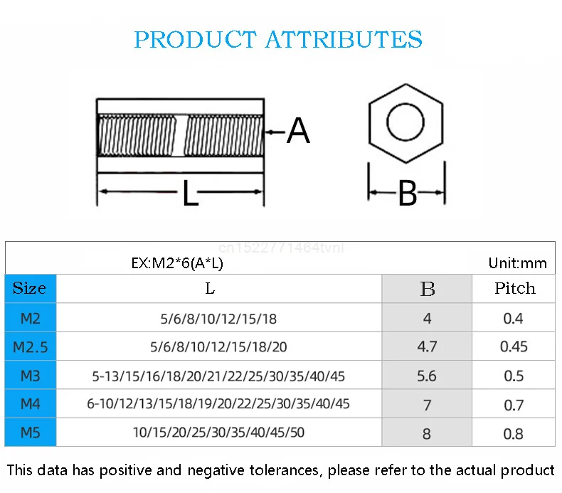 Description Picture 3 of item20/50PCS M2 M2.5 M3 M4 PCB Spacer Nylon Black Hex Female Standoff Nylon Double Pass Plastic Hexagon Thread PCBMotherboard Spacer