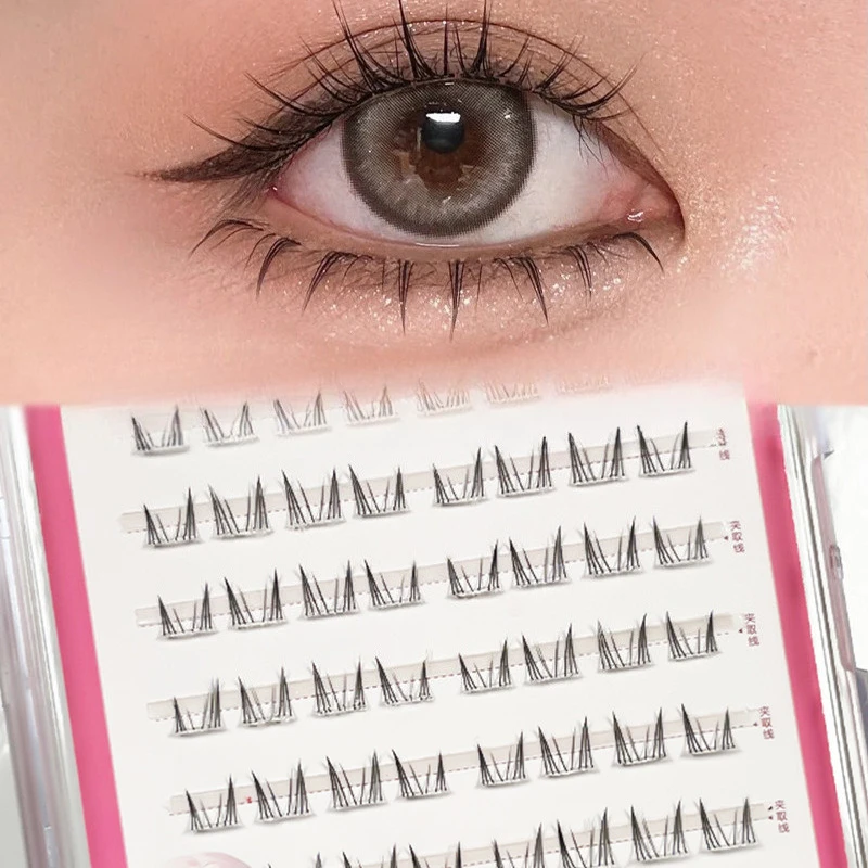10 Rows Cat Eye Lower Eyelashes Stemless Natural Manga Little Devil Under Eyelash Photogenic Light Makeup Wholesale