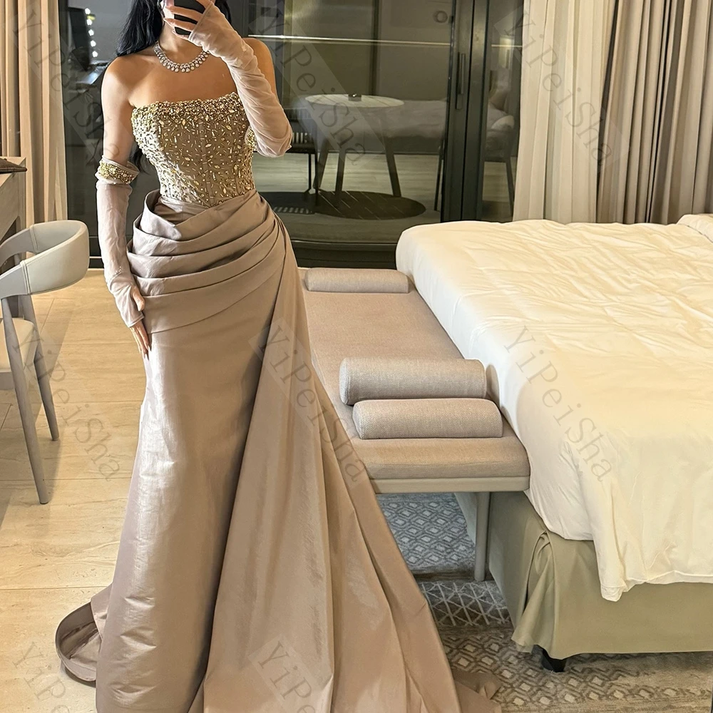 فساتين سهرة حورية البحر مخصصة بطول الأرض بدون حمال...