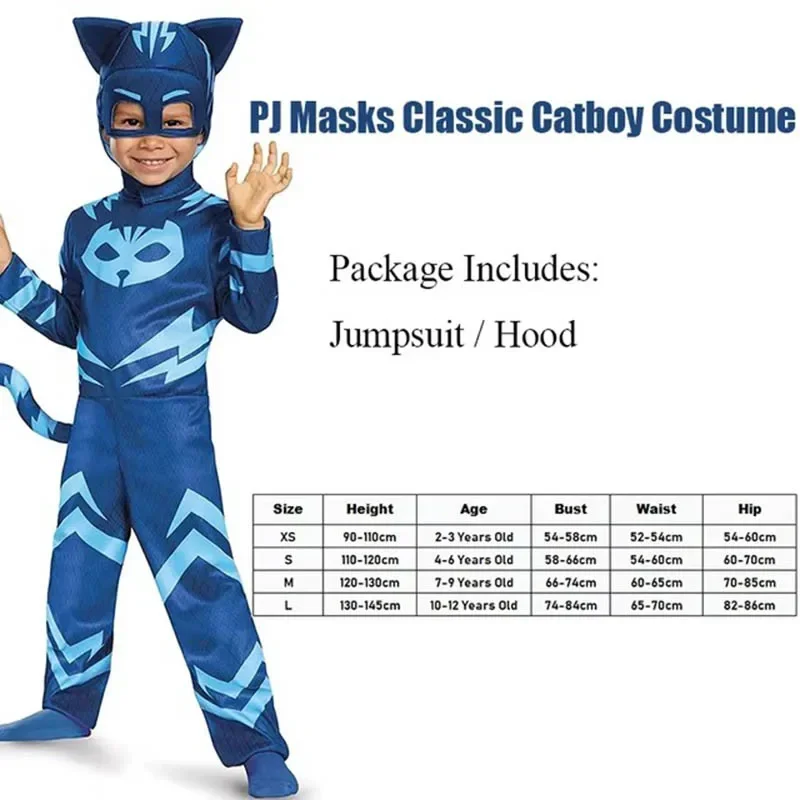 cosplay Pigiama blu Ragazzi Ragazze Costume da eroe anime con maschera Cosplay Vestire vestito Bambino Costume di Halloween Festa di compleanno Regalo per bambini - immagine 3