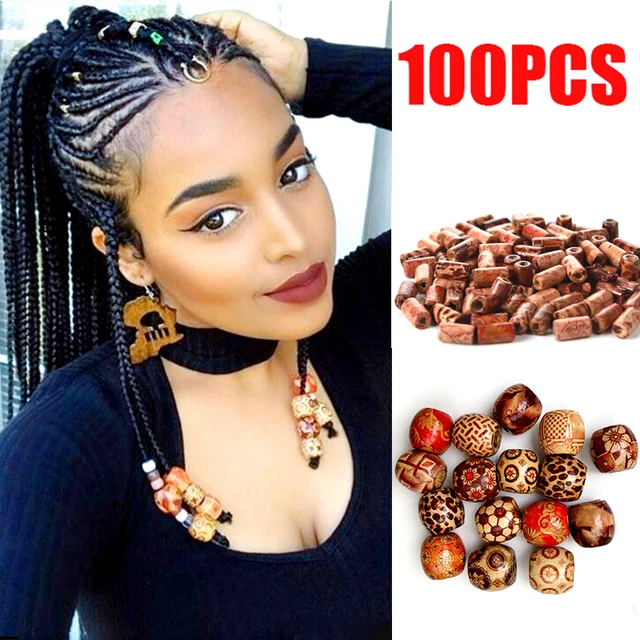 JNANEEI Wooden Beads Mini Beads Hair Accessories for Hair Braid and DIY  Jewelry Making 