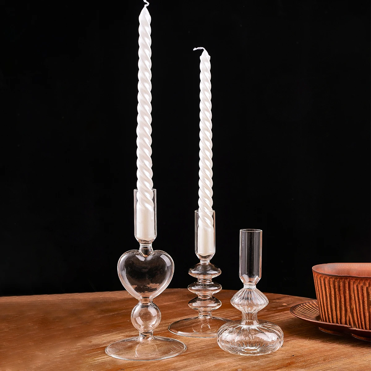 1PC, European-style crystal candlestick, home decoration, suitable for table decoration in homes, hotels, weddings, etc