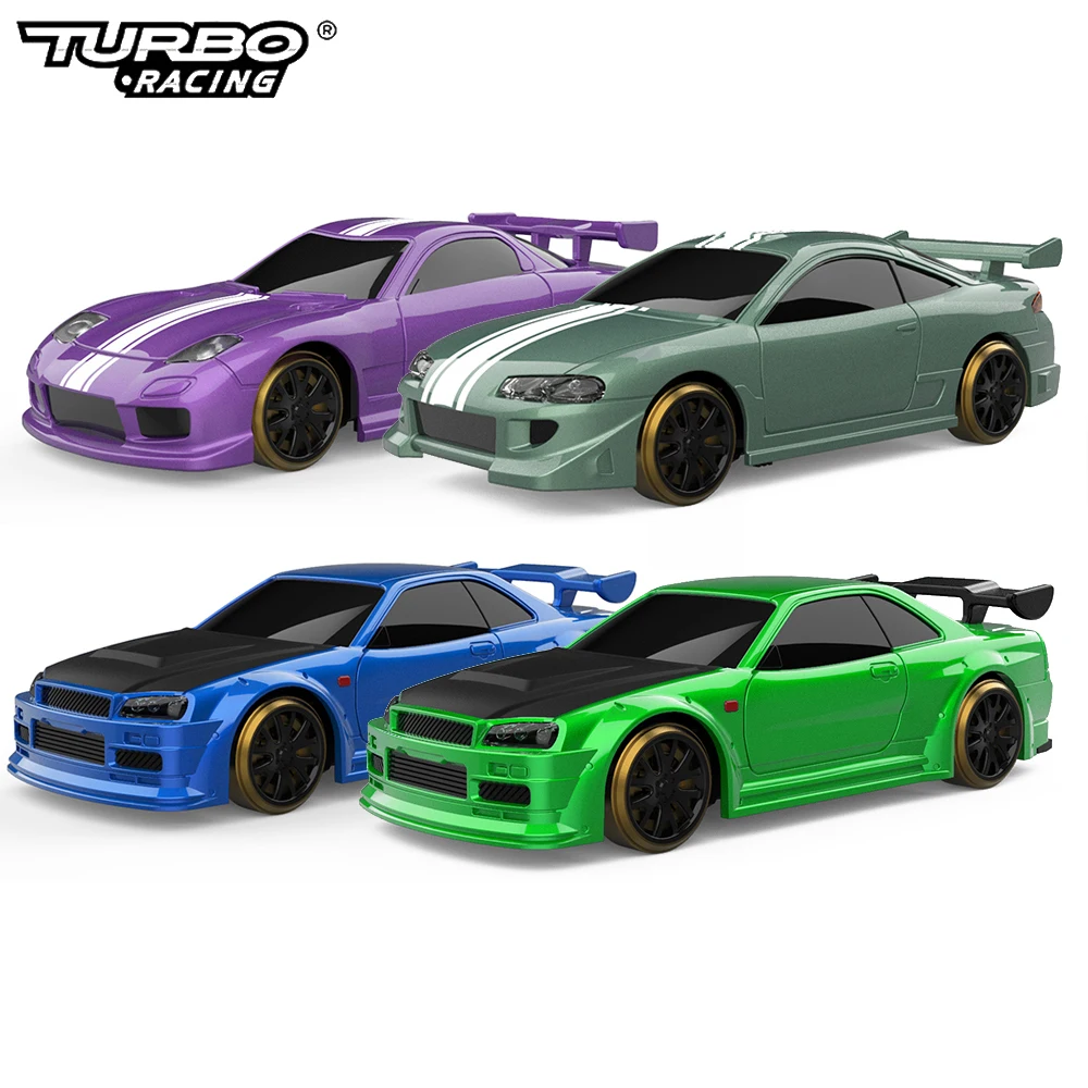 Turbo Racing 1:76 C61 C62 C63 Mini Drift RC Car Upgraded Version With Gyro  Full Proportional RC RTR