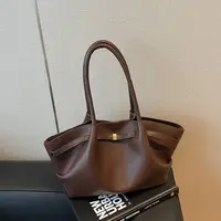 Sacs à main de luxe en cuir PU pour femmes, sacs à bandoulière sous les bras à motif litchi, couleur unie, fourre-tout de grande capacité, fourre-tout de voyage 3