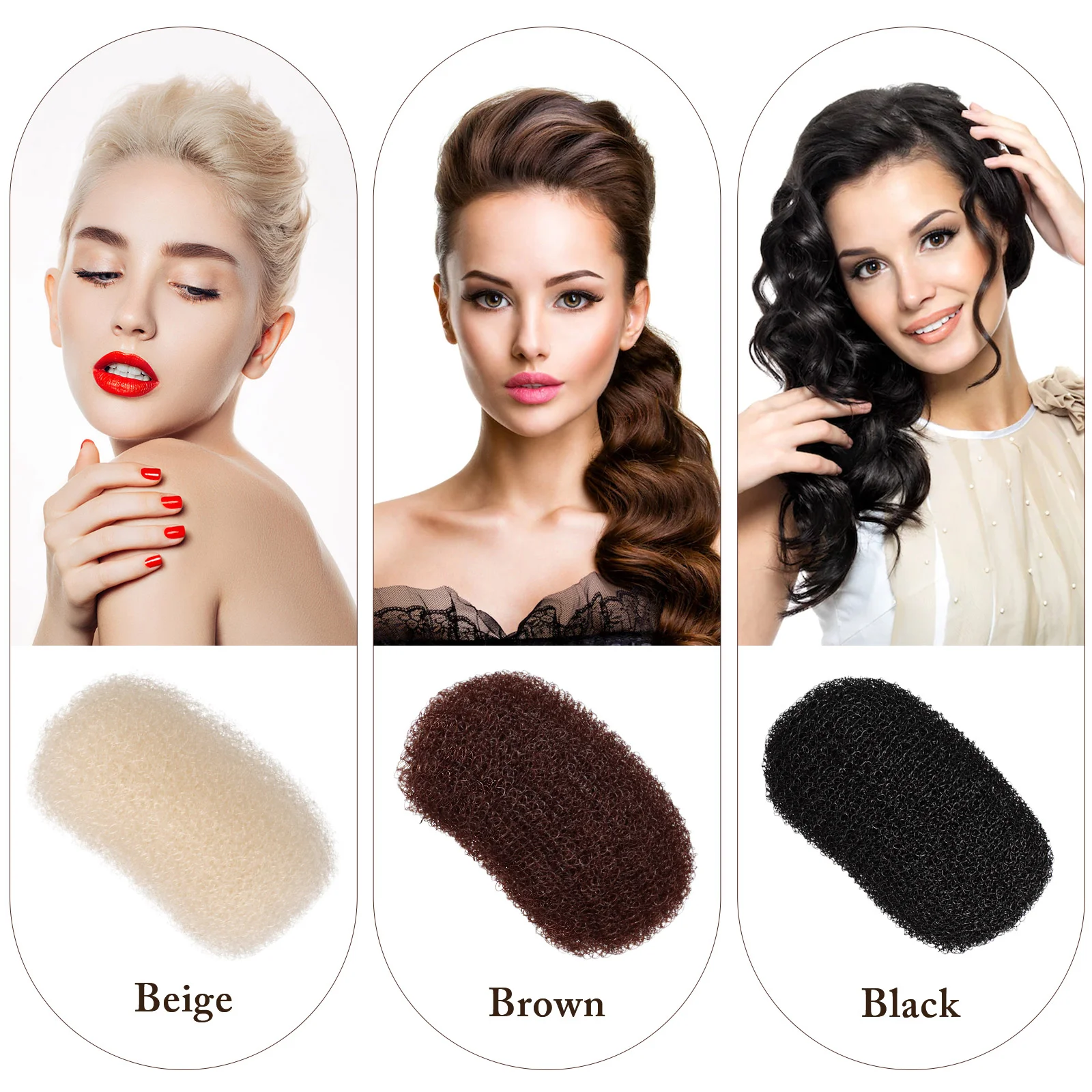 5 Pcs Heightening Hairpin Braiding Tools Padding Clamp Clip Bun Styling Volume Clips Steel Women Accessory Child Girl