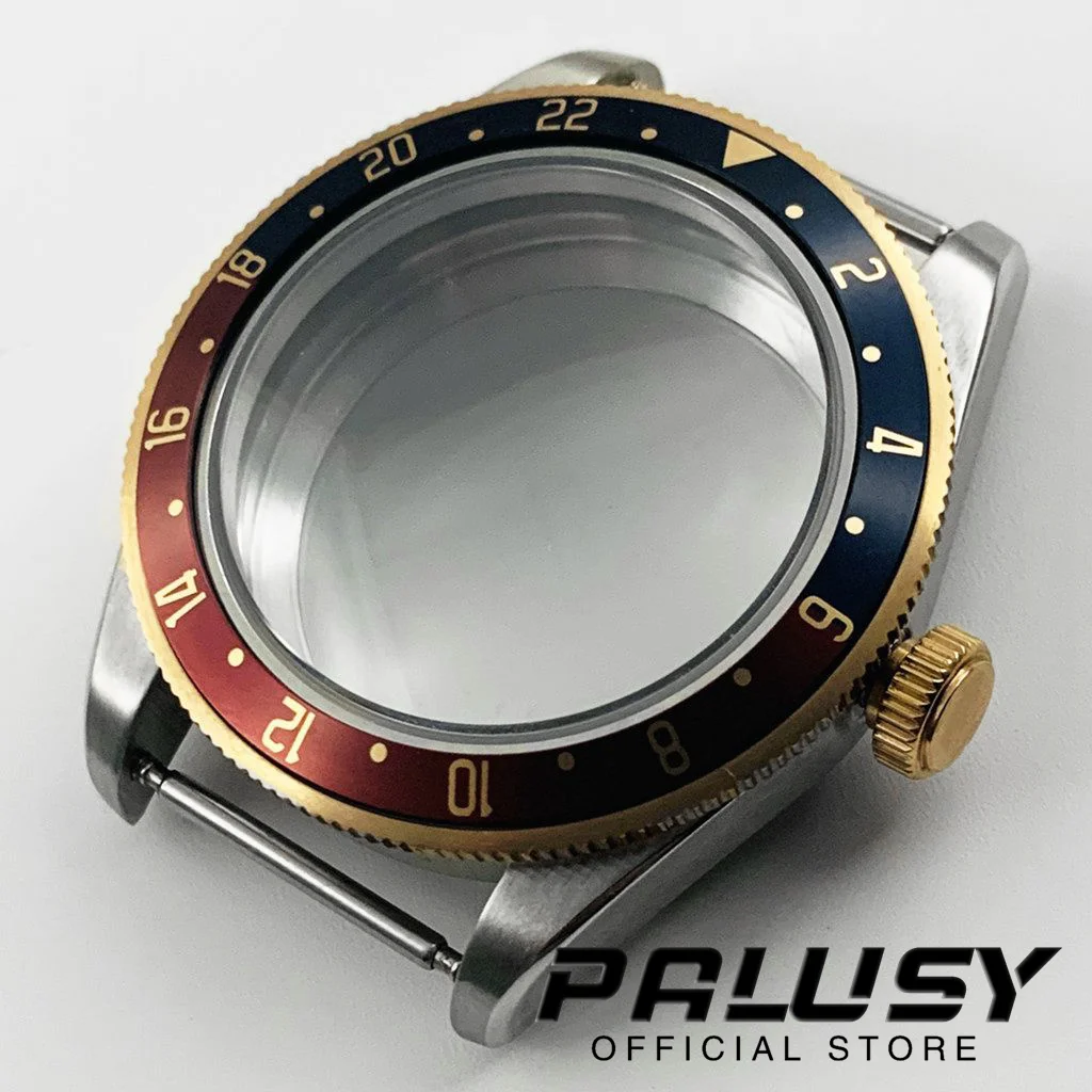 39 Mm Schwarzes PVD-Saphirglas-Uhrengehäuse, Passend