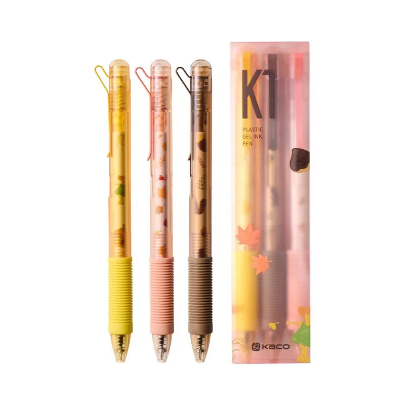 KACO K1 Retractable Gel Pen Set, Minimalist Design Soft Grip 0.5mm Dual-Ball Tip, Ultra-Smooth Writing For Homework Meeting Note