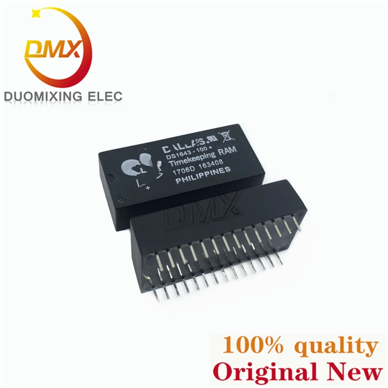 DS1643-100 DS1643-100 + DS1643 -70 -120 -150 -200 / IND + DIP 클럭 칩 IC 메모리 타이머 모듈, 100% 신제품