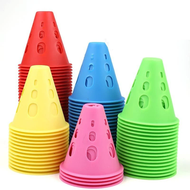 1pcs Colorful Skate Pile Cup Windproof Roller Skating Cone Agility Training Marker Slalom Skateboard Marking Cones