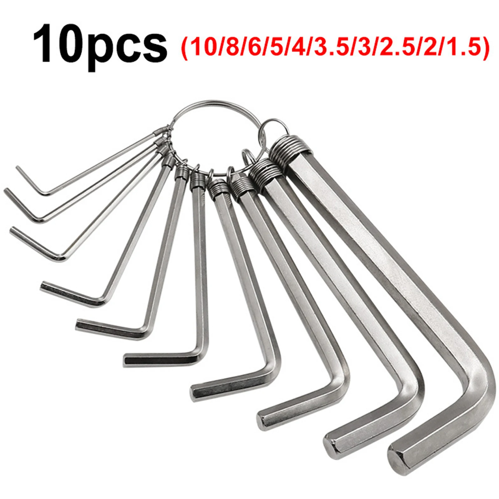 

8pcs 10pcs 0.5-10mm Mini Hexagon Hex Allen Key Chain Set Wrench Screwdriver Kit Alloy Steel Tool