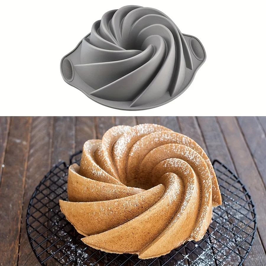 High quality silicone cyclone cake mold High temperature resistant household oven baking pan steamed cake mold baking tools Kitchen