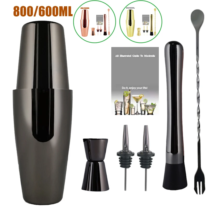 Cocktail Shaker 5-7 Piece Set For Professional Bartenders And Family Bar Tools