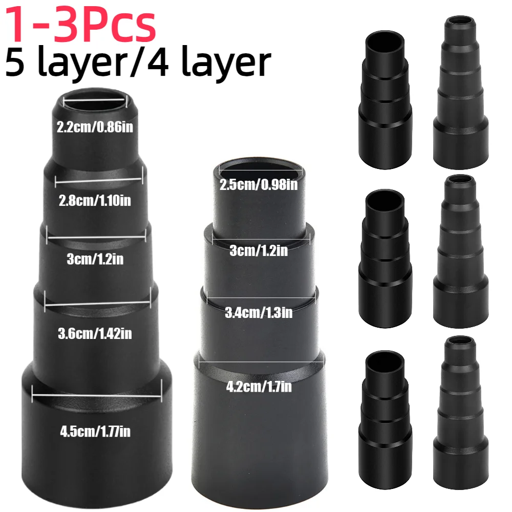 

1-3Pcs 22mm 28mm 30mm 36mm 45mm Connector Universal Vacuum Cleaner Hose Adapter Dust Collector 4-layer/5-layer Connection