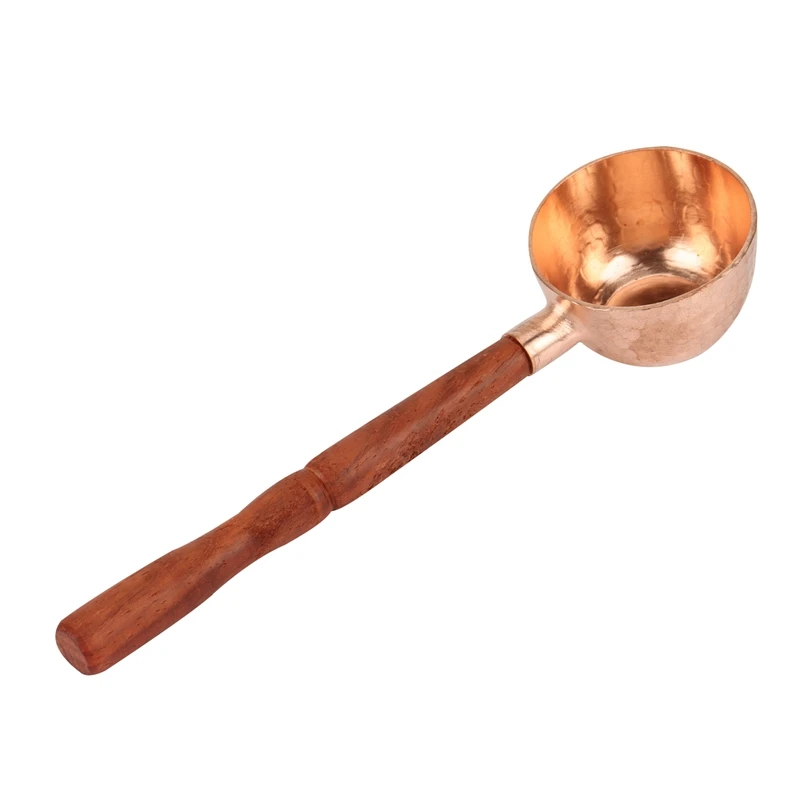 

Kitchen Products Copper Coffee Scoop Coffee Bean Spoon With Wooden Handle Coffee Measuring Bean Spoon
