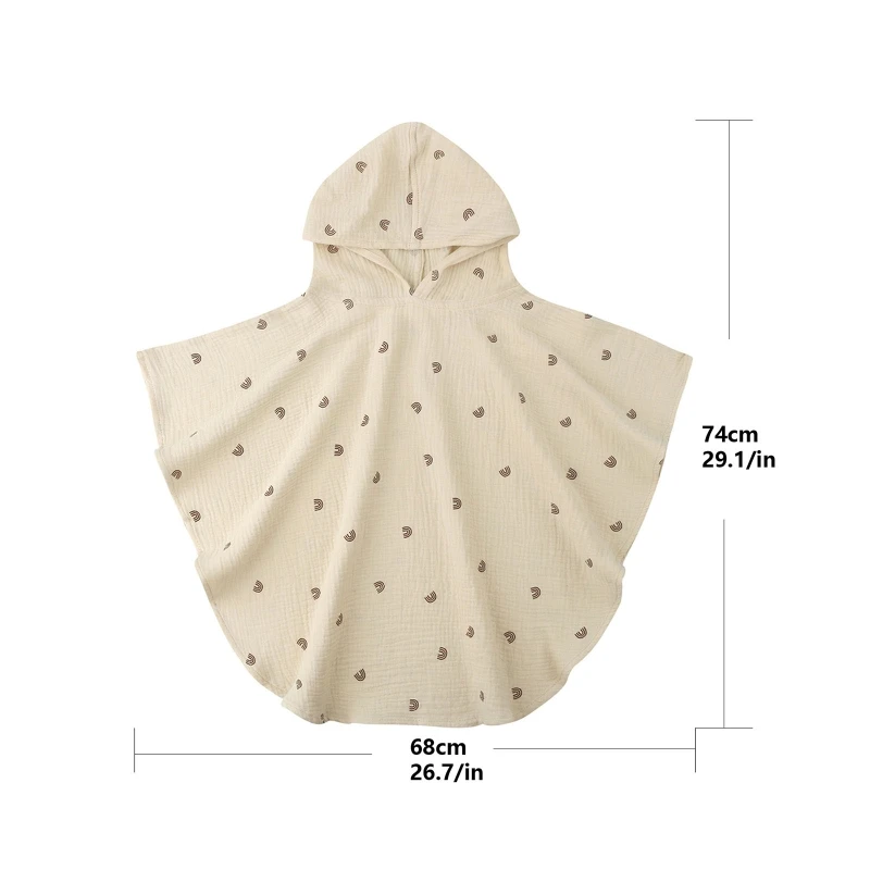 Soft Cotton Baby Bath Towel Kids Hooded Towel for Newborn to 1 2 3 Years Old Infant Robe Skin-Friendly Children Bathrobe 74*68cm