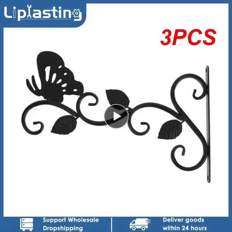 

3PCS Wall-mounted Iron Basket Hook Hanger Plant Flower Pot Hanging Bracket Metal Stand Wall Decoration Dropping