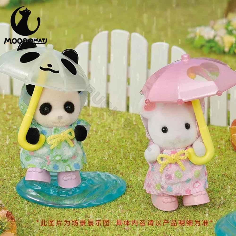 

Original Sylvanian Families Anime Figure Kindergarten Partner Rainy Equipment/go To School/water Fight Action Figurine Kids Toys