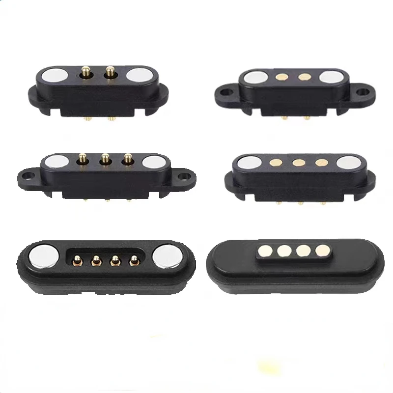 1-10pcs 2A DC แม่เหล็ก Pogo Pin 2Pin 3Pin Pogopin ชายหญิงฤดูใบไม้ผลิโหลด DC Power Socket 2P 3P 1