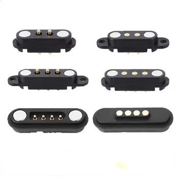 1-10pcs 2A DC แม่เหล็ก Pogo Pin 2Pin 3Pin Pogopin ชายหญิงฤดูใบไม้ผลิโหลด DC Power Socket 2P 3P 1