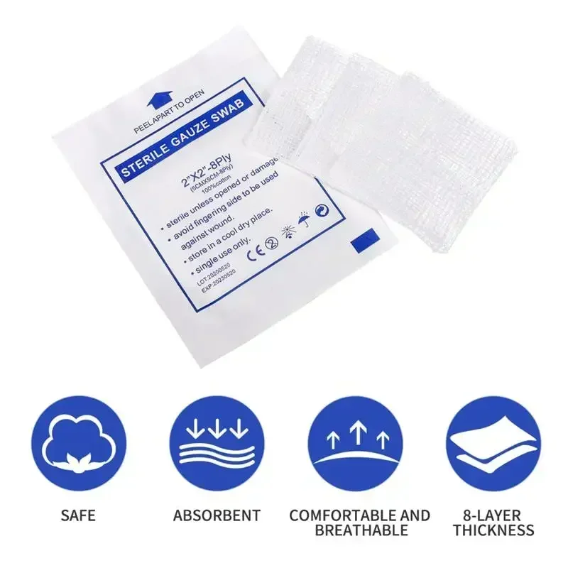 Gauze Pads Wound Dressing Care Swabs Cotton Supplies Bulk Products Rolls Wounds Sterile 5X5 Disposable Wrap Stretch Free Latex - AliExpress S9c1dfefd39f34cc8a6ca1257b0a92bech