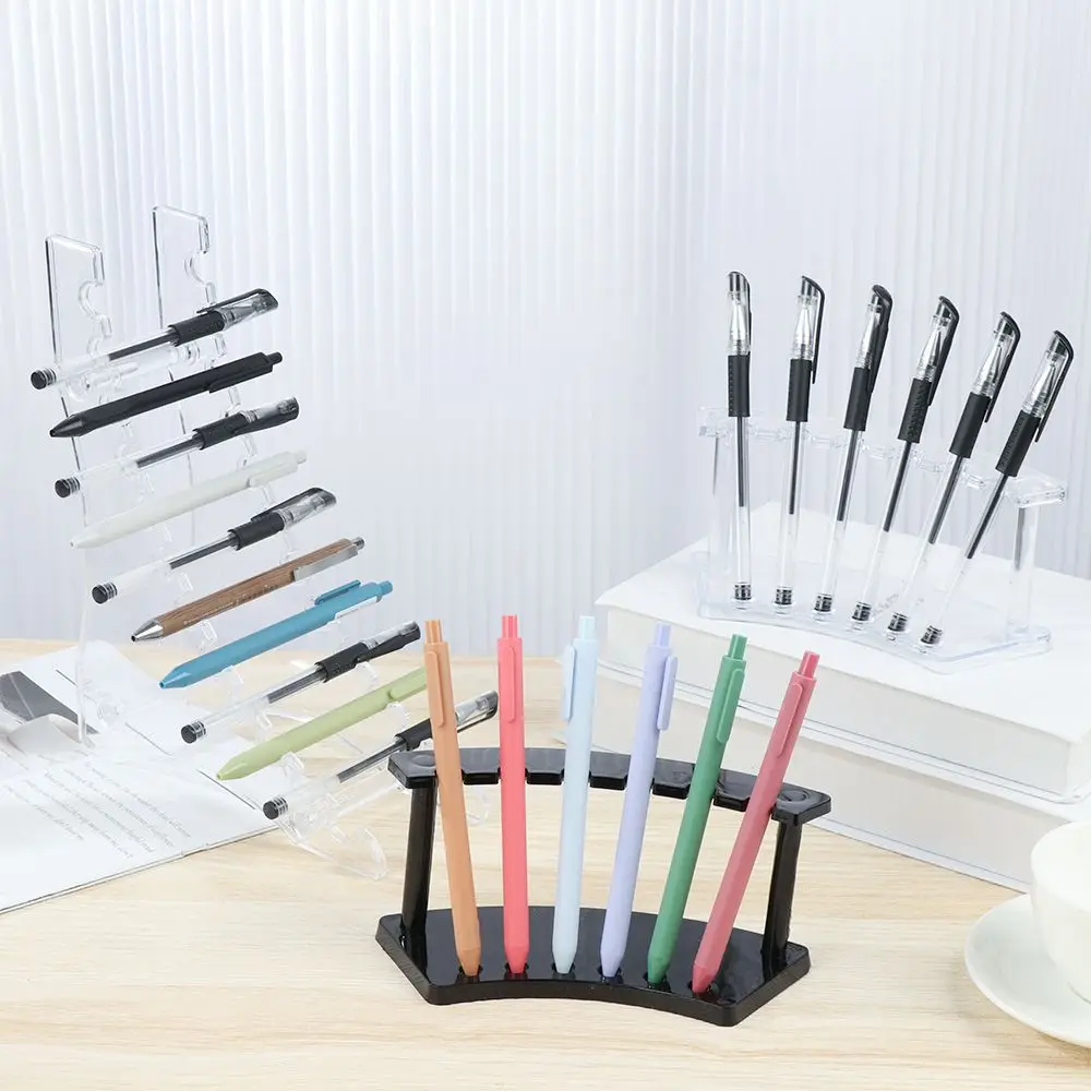6/12-Slot Acrylic Pen Holder Display Stand Clear Makeup Brush Rack Organizer Holder Nail Brush Eyebrow Fountain Pen Rack Display makeup organizer,pen holder,pen and brush holder,brush holder