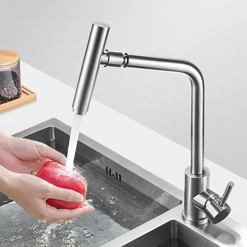 304 Stainless Steel Kitchen Faucet Home Vegetable Washing Basin Sink Rotatable Universal Splash Proof Faucet Kitchen Accessories innovative kitchen faucet abs stainless steel splash proof universal tap shower water rotatable filter sprayer nozzle