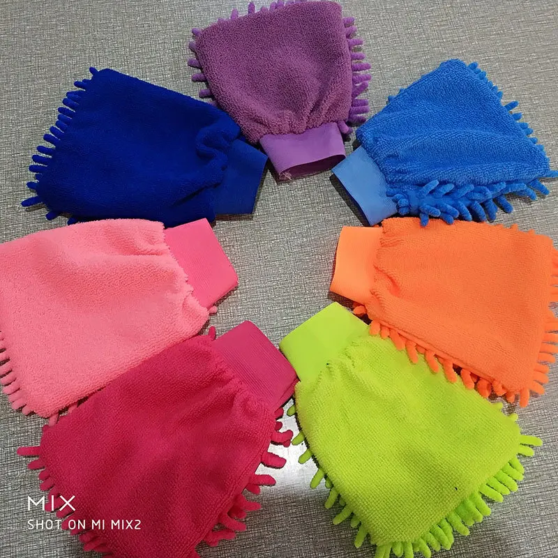 Car Wash Gloves Chenille Glove Plush Rags Thickened double-sided Car Supplies Cleaning Tools Auto Acessories Cleaning