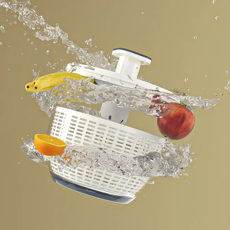 4.5L Large Capacity Press Type Drying Manual Lettuce Spinner for Vegetable Prepping Vegetable Spinner Household Supplies
