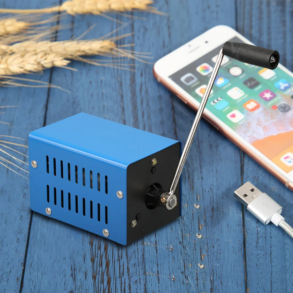 20W Portable Hand-cranked Generator for Outdoor Survival Tourism Emergency Power Bank 2000RPM 5V USB Charge Hand Crank Generator