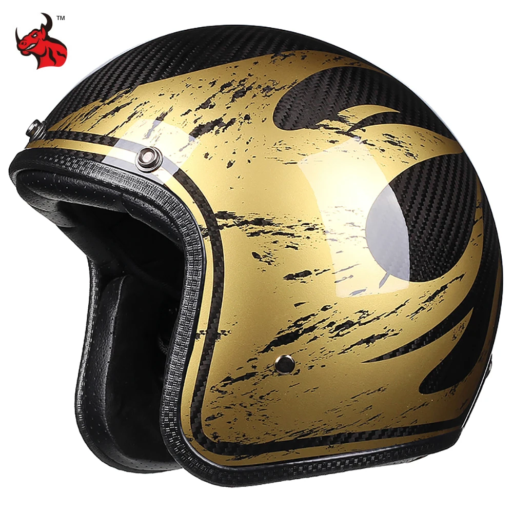 3/4 Motorcycle Summer Helmets Open Face Leather Motocross Cycling Craniacea  Casque For Scooter Chopper Bobber Cruiser Cafe Racer - Helmets - AliExpress