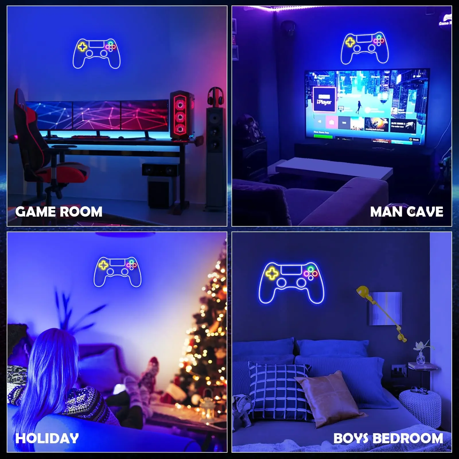 Gamer Neon Sign Game Controller LED Neon Light Sign for Party Man Cave Room Decor  Best Gamer Gifts for Boys Kids Night Light view 4