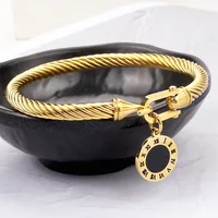 316L Stainless Steel Roman Digital Buckle Wire Rope Bracelet