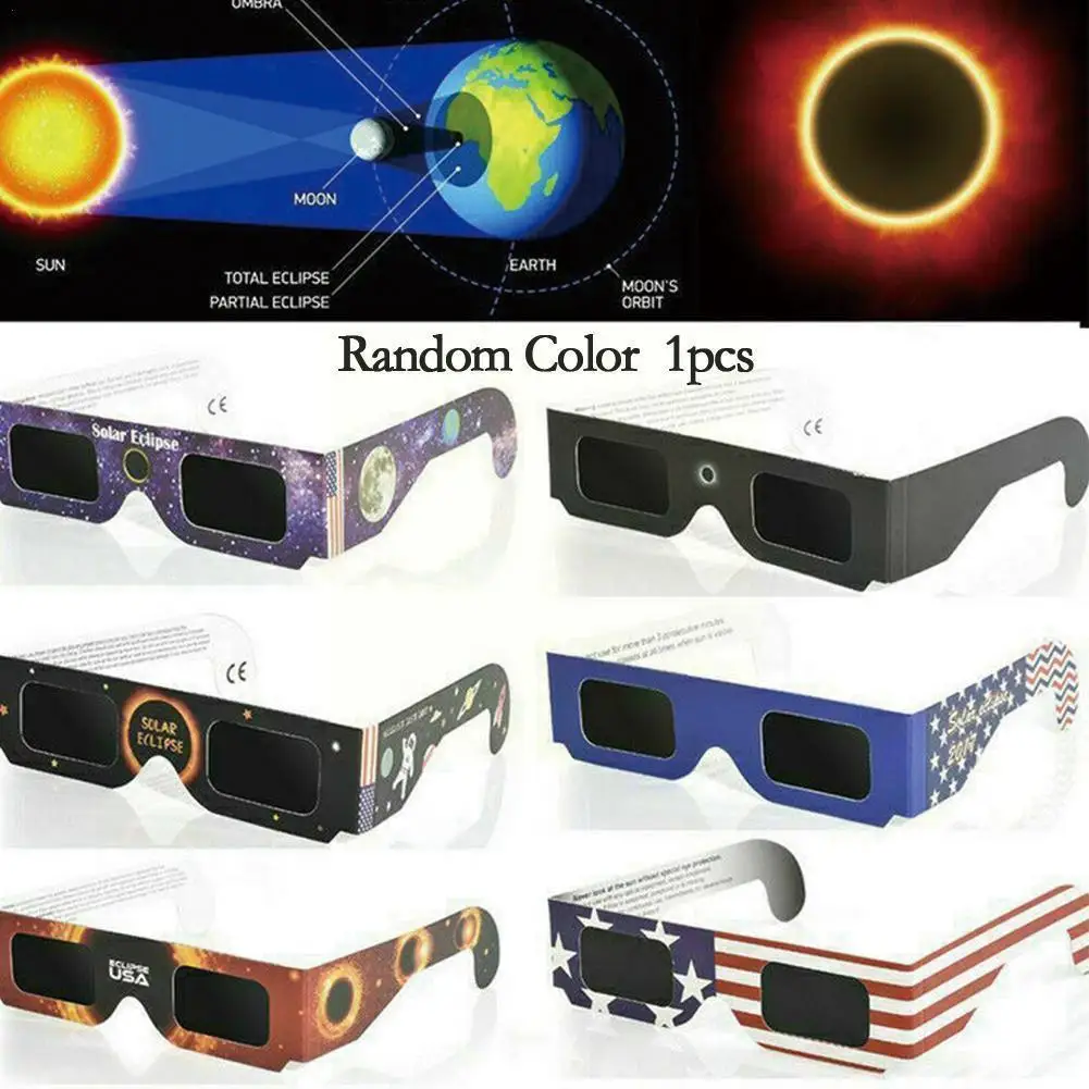 

1pc Total Solar Eclipse Glasses Paper Solar Eclipse Glasses For Viewing Frame Protect Your Eyes From Solar Eclipse C2j5