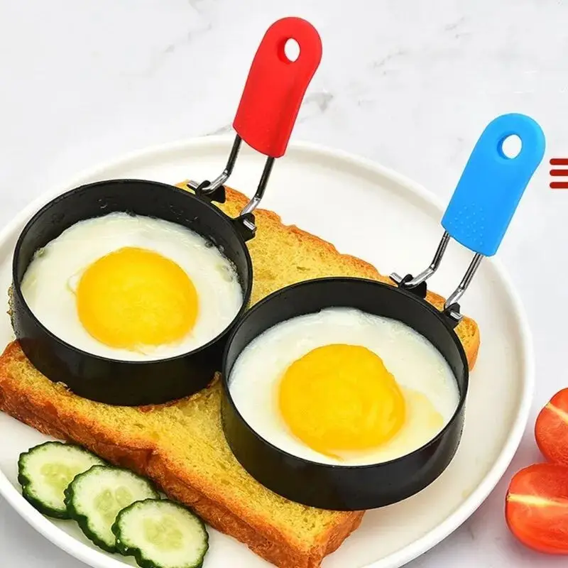 5pc Portable Non-Stick Omelet Ring for Eggs Pancakes-Perfect for Indoor Breakfast Sandwiches and Burgers-Kitchen Accessory