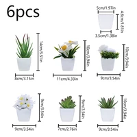 6PCS, artificial plants small bonsai, DIY crafts desktop windowsill display rack display decoration 6