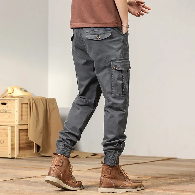 2024 new Spring Summer Camouflage Cargo Pants Men Multi-Pockets Workwear Baggy Joggers Army Cotton Casual Tactical Trousers