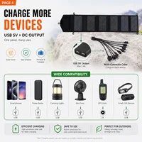 Panneau solaire portable 800W, design pliable en 6 parties, chargeur rapide 20Wh USB 5V DC, alimentation mobile pour l'extérieur 4