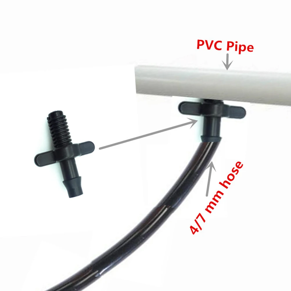 50Pcs Irrigation PVC Adapter 4/7mm Hose Automatic Irrigation Drip Line Adapter Male Pipe Thread x Barb For PE Pipe Emitter Tube hose connector plants irrigation kits drip irrigation irrigation fittings
